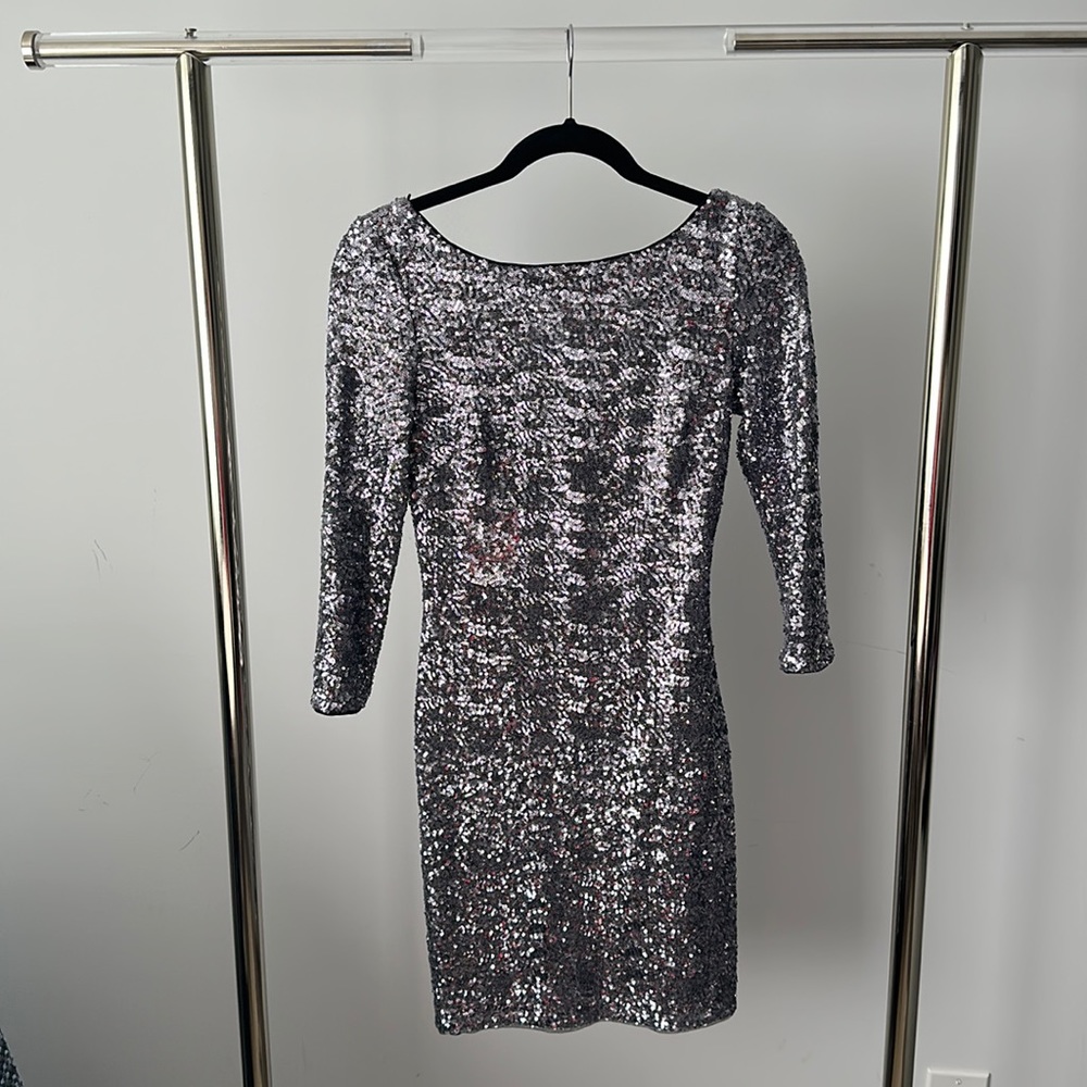 Aqua Sequin Party Dress